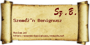 Szemán Benignusz névjegykártya